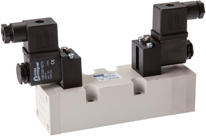 Exemplary representation: 5/2-way ISO solenoid pulse valve