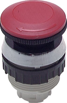 Exemplary representation: Actuator attachment for push-button valve, emergency stop button